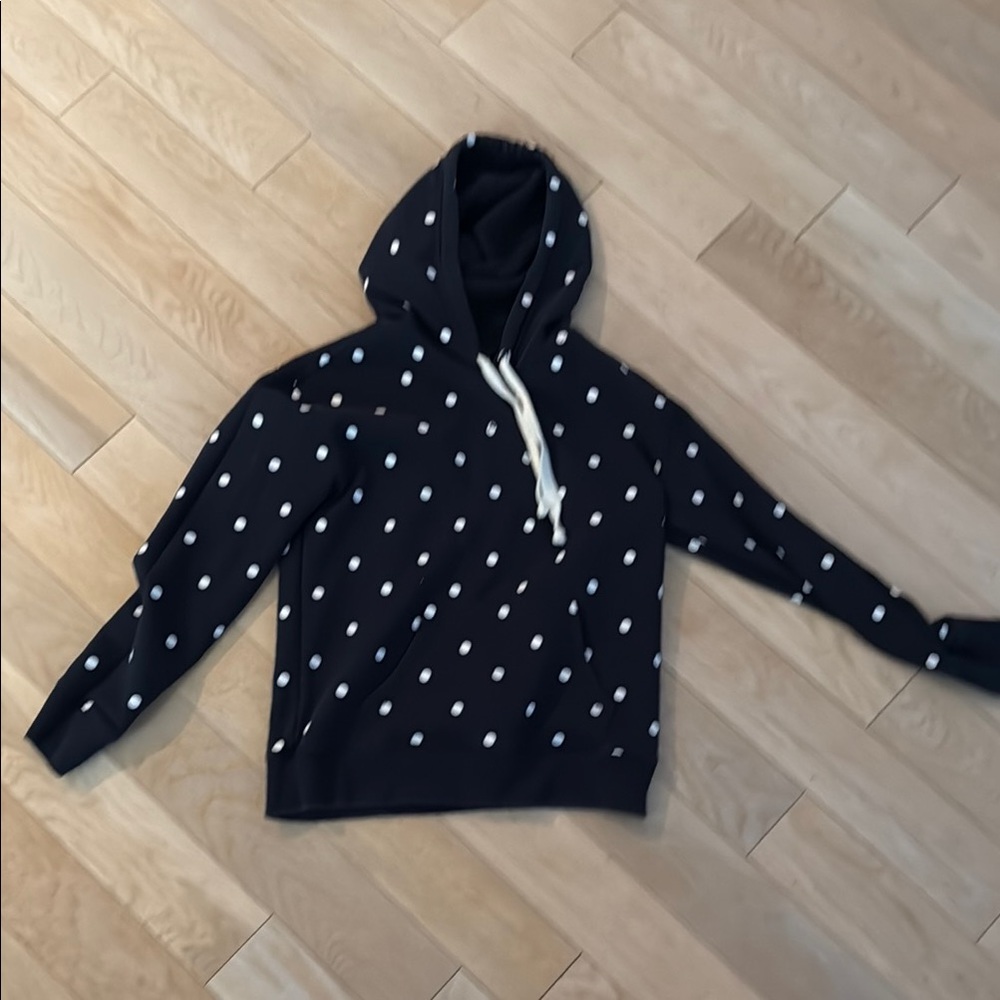 J. Crew Black and White Polka Dot Hoodie